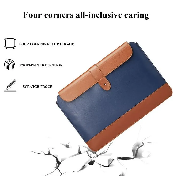 11-12 Inch Horizontal Microfiber Notebook Liner Bag in Black & Brown