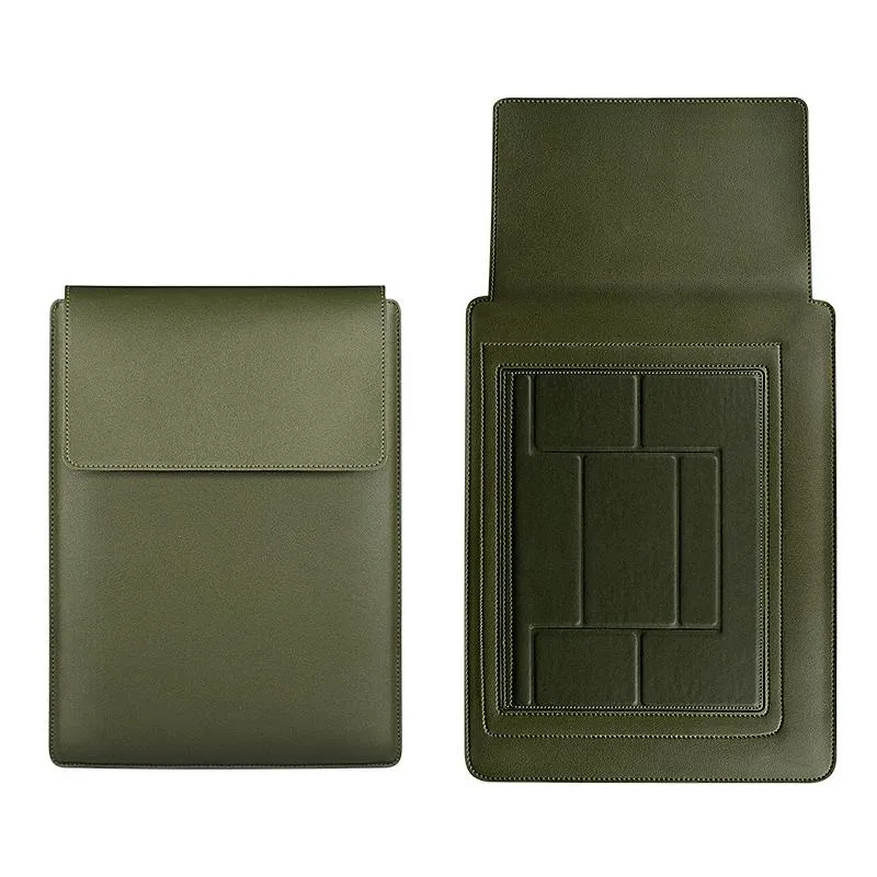 15.4 Inch Laptop Leather Sleeve Carrying Bag