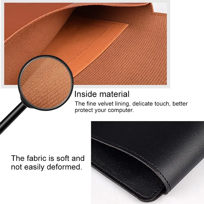 15.4 Inch Laptop Leather Sleeve Carrying Bag