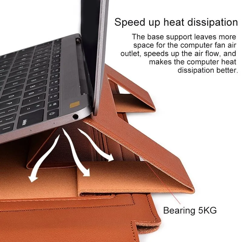 15.4 Inch Laptop Leather Sleeve Carrying Bag