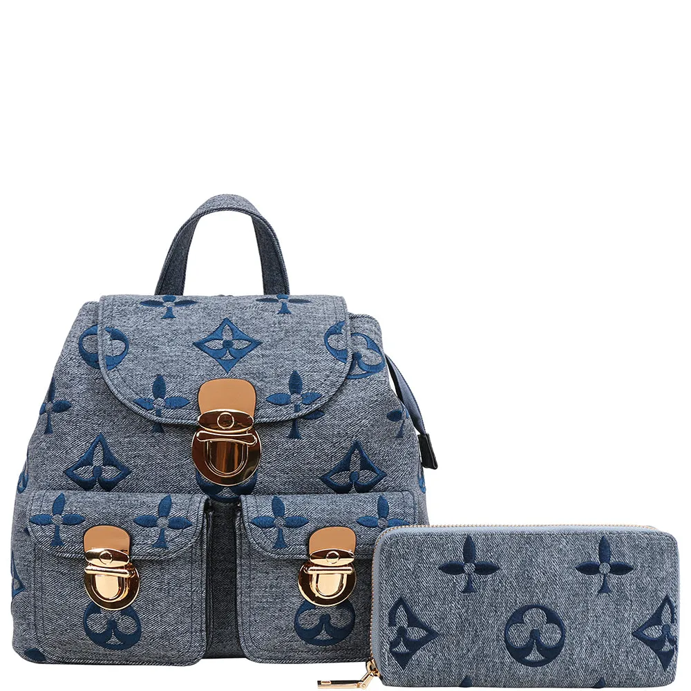 2IN1 DESIGN HANDLE BACKPACK W WALELT SET