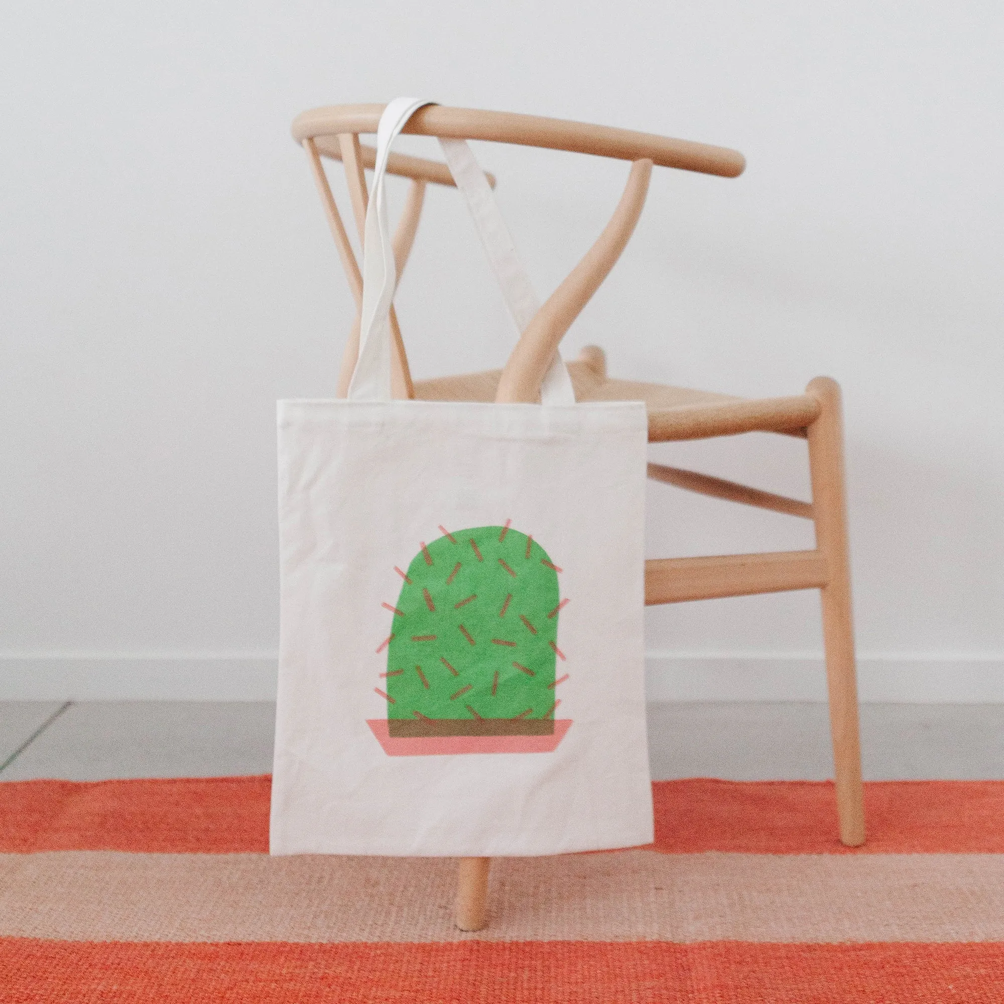 AJJ x WWF Canvas Tote - Peach & Cactus
