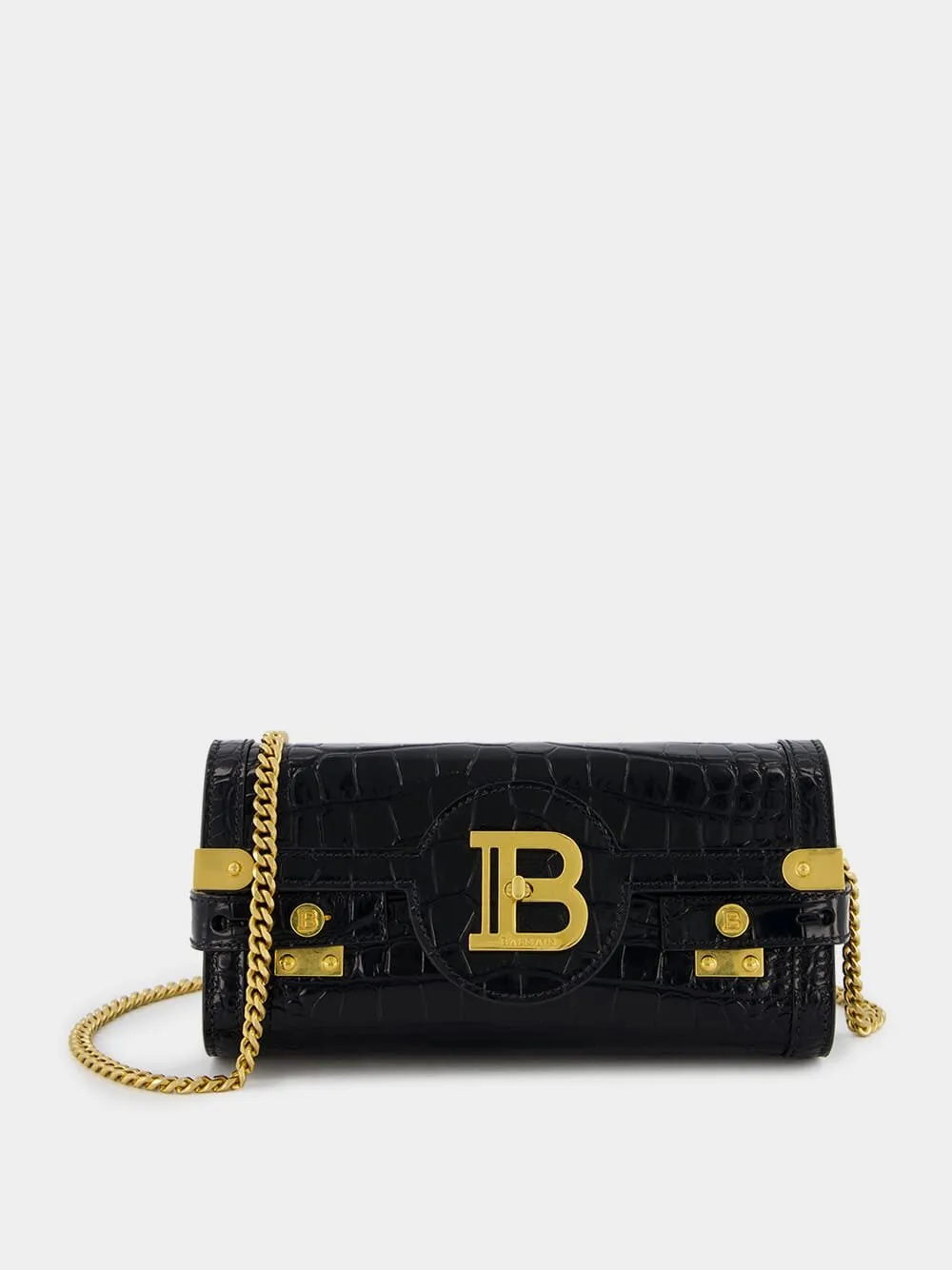 B-Buzz Croc-Embossed Clutch