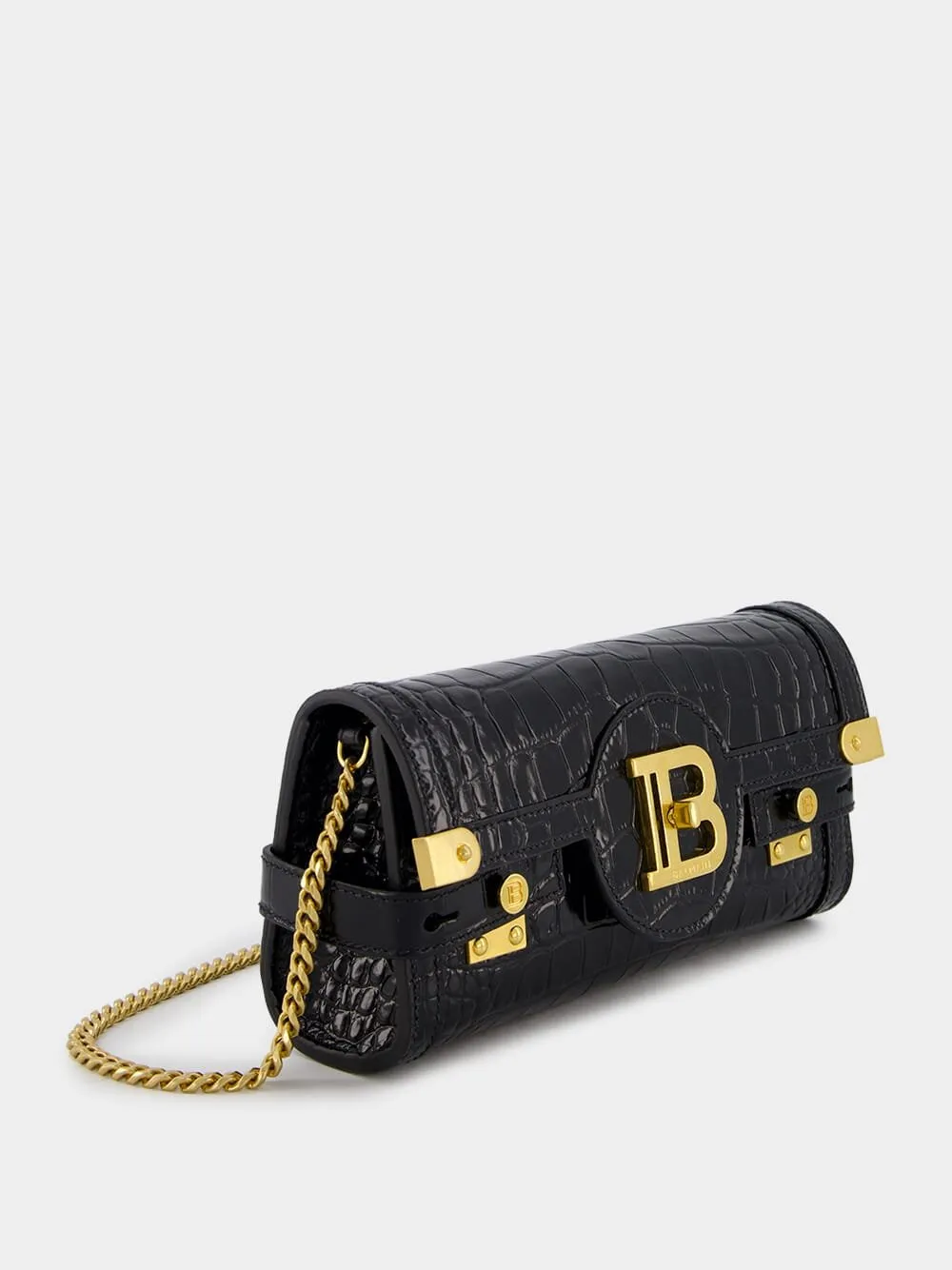 B-Buzz Croc-Embossed Clutch