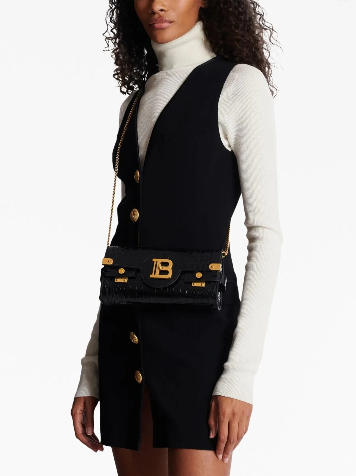 B-Buzz Croc-Embossed Clutch