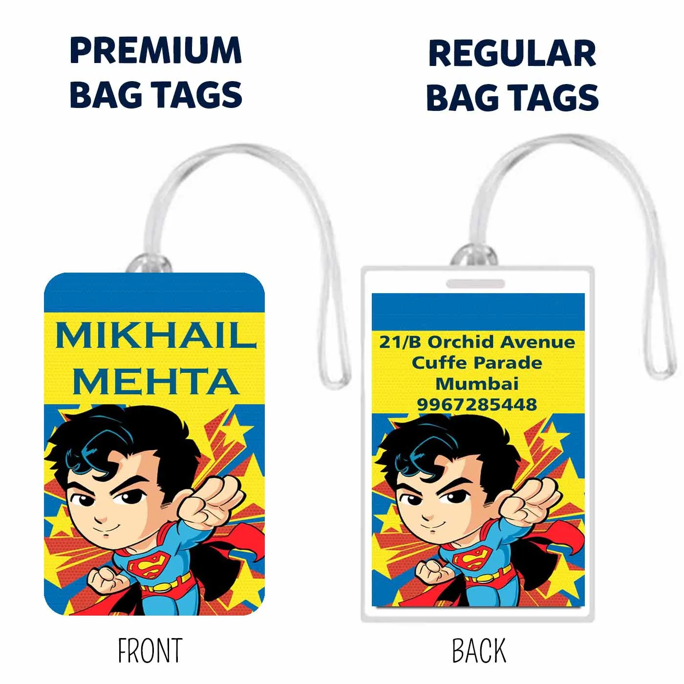 Bag Tags Superman Design - Set of 5