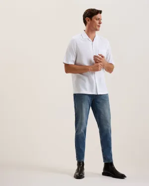 Beckfor Ss Oversized Textured Check Shirt White