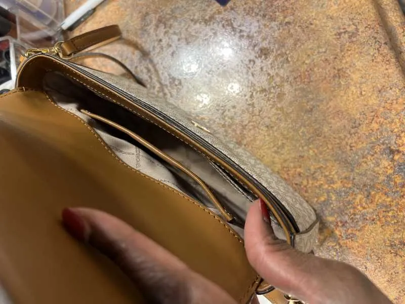 Bedford Legacy Large Logo and Pebbled Leather Crossbody Bag