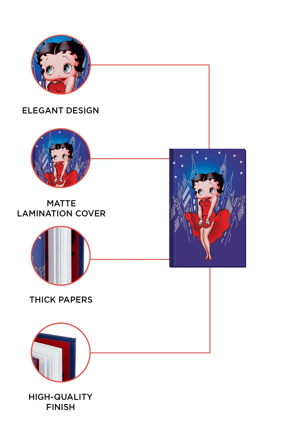 Betty Boop A7 Note Book (Manhattan, Paradise, Stepping Out)