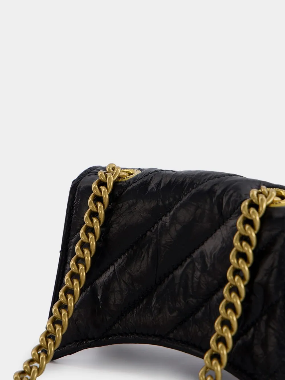 Black Quilted Crush Mini Chain Bag