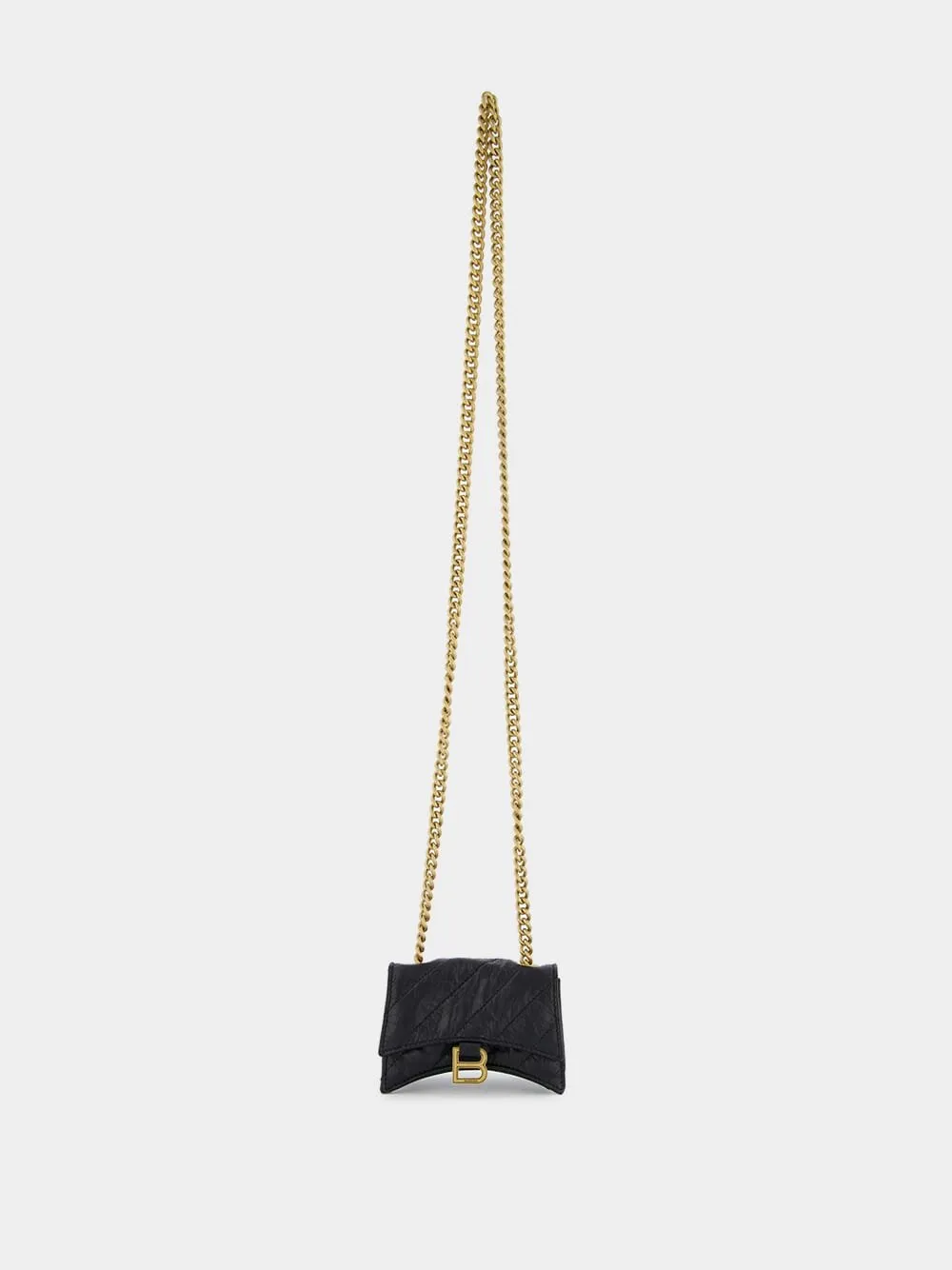 Black Quilted Crush Mini Chain Bag