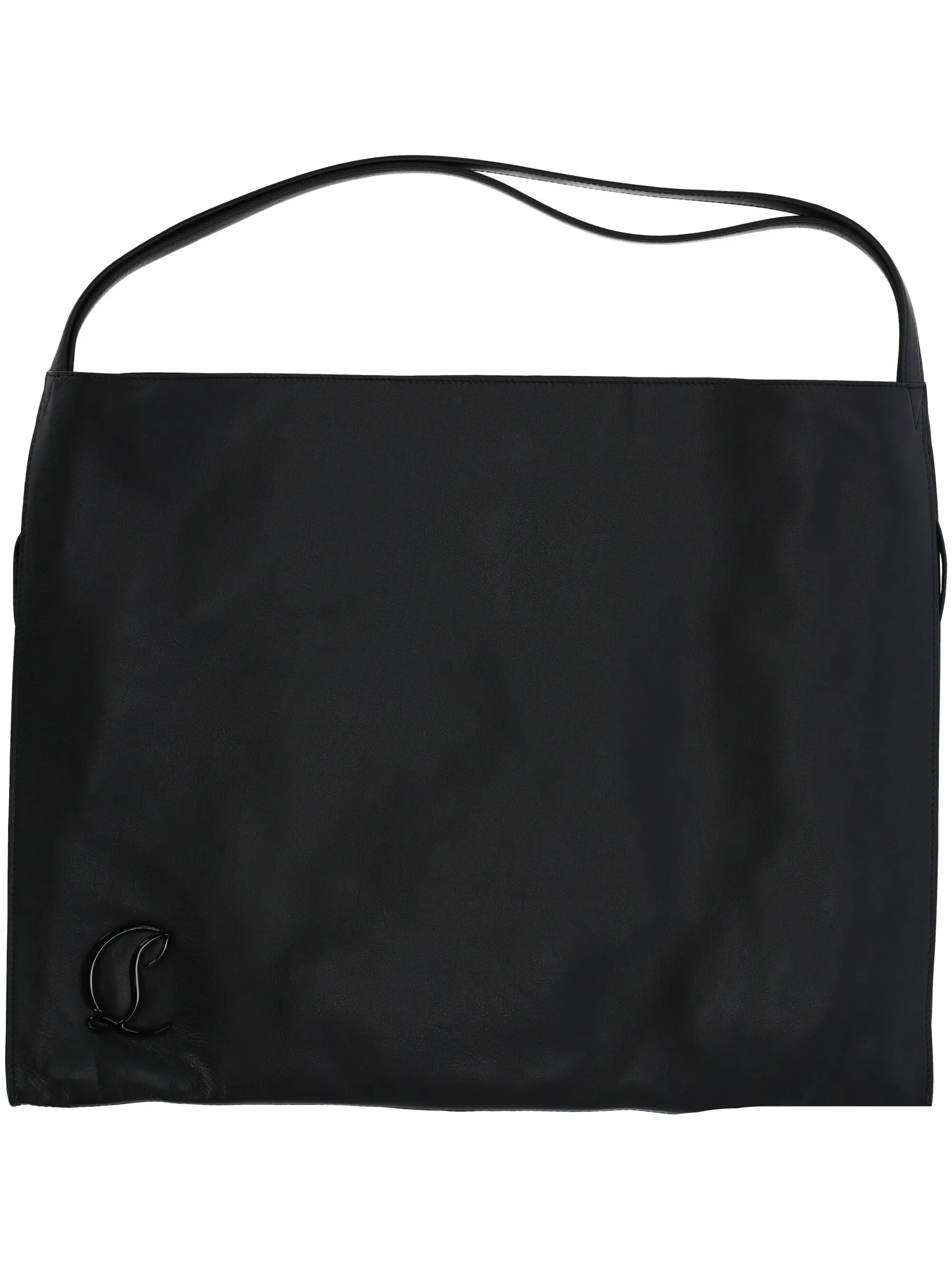 Black Shoulder Bag with Red Accents