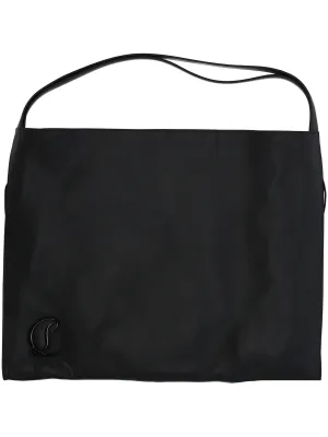 Black Shoulder Bag with Red Accents
