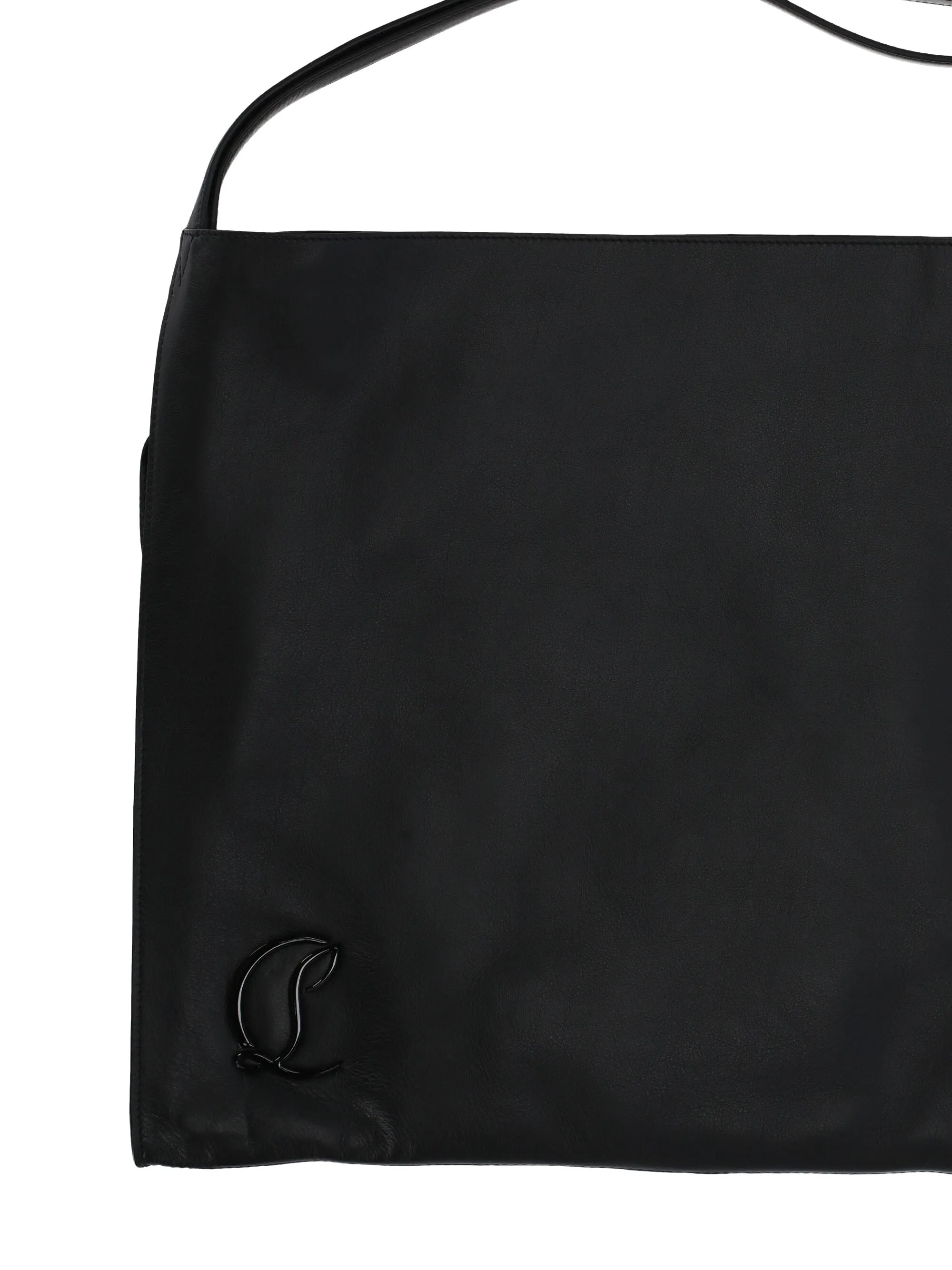 Black Shoulder Bag with Red Accents