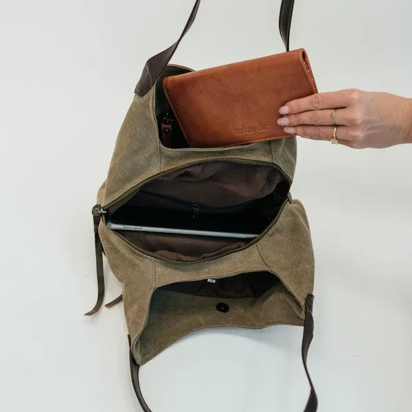 Brown Anniston Canvas Hobo Bag