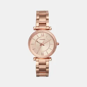 Carlie Women's Rose Gold Analog Stainless Steel Watch ES4301