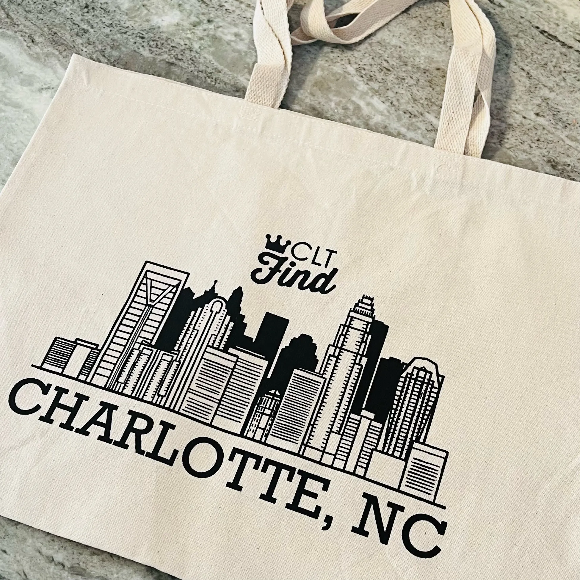 Charlotte Skyline Canvas Tote Bag