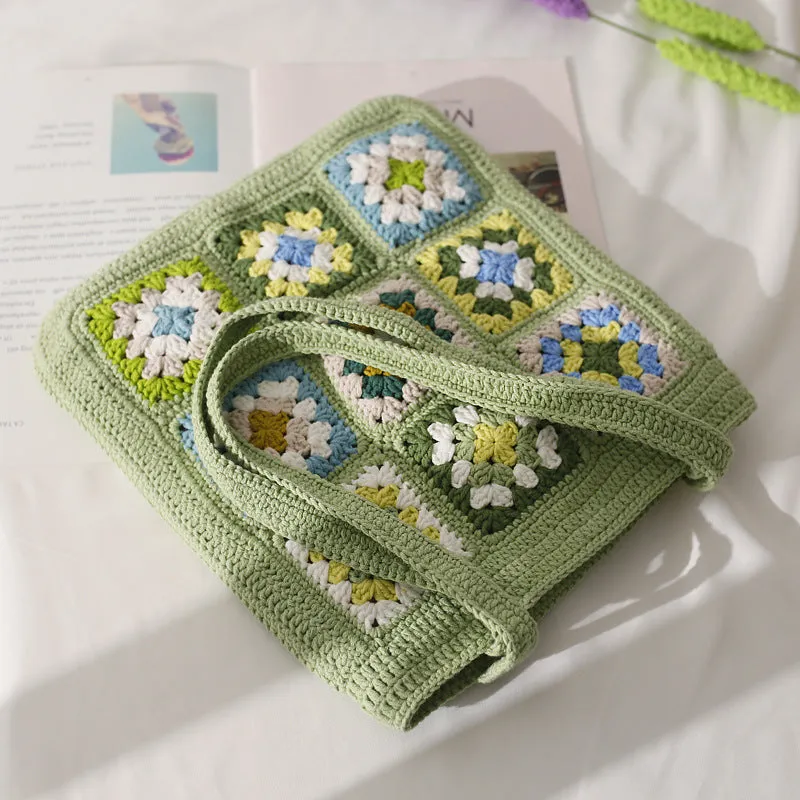 Crochet Grandmother Square Shoulder Bag
