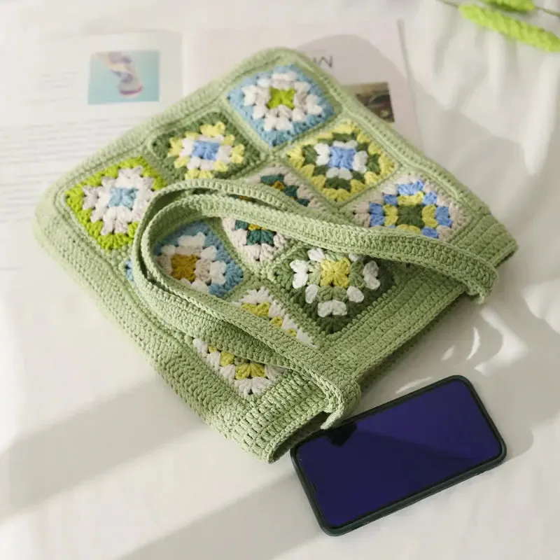 Crochet Grandmother Square Shoulder Bag