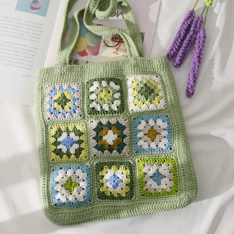 Crochet Grandmother Square Shoulder Bag