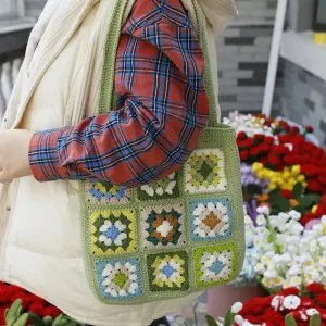 Crochet Grandmother Square Shoulder Bag