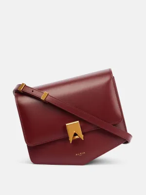 Dark red leather shoulder bag