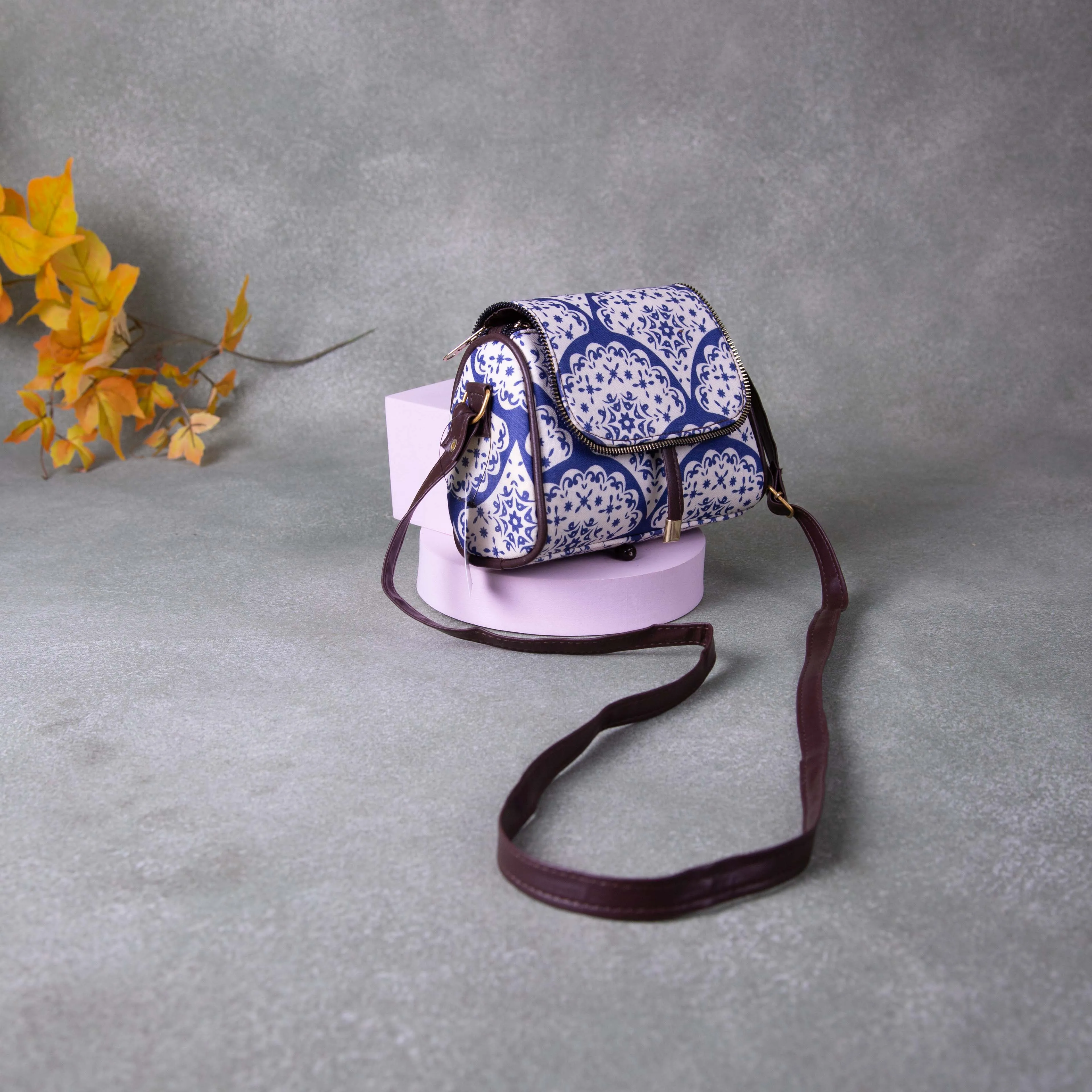 Easy Sling Blue Colour with White Big Flower Design