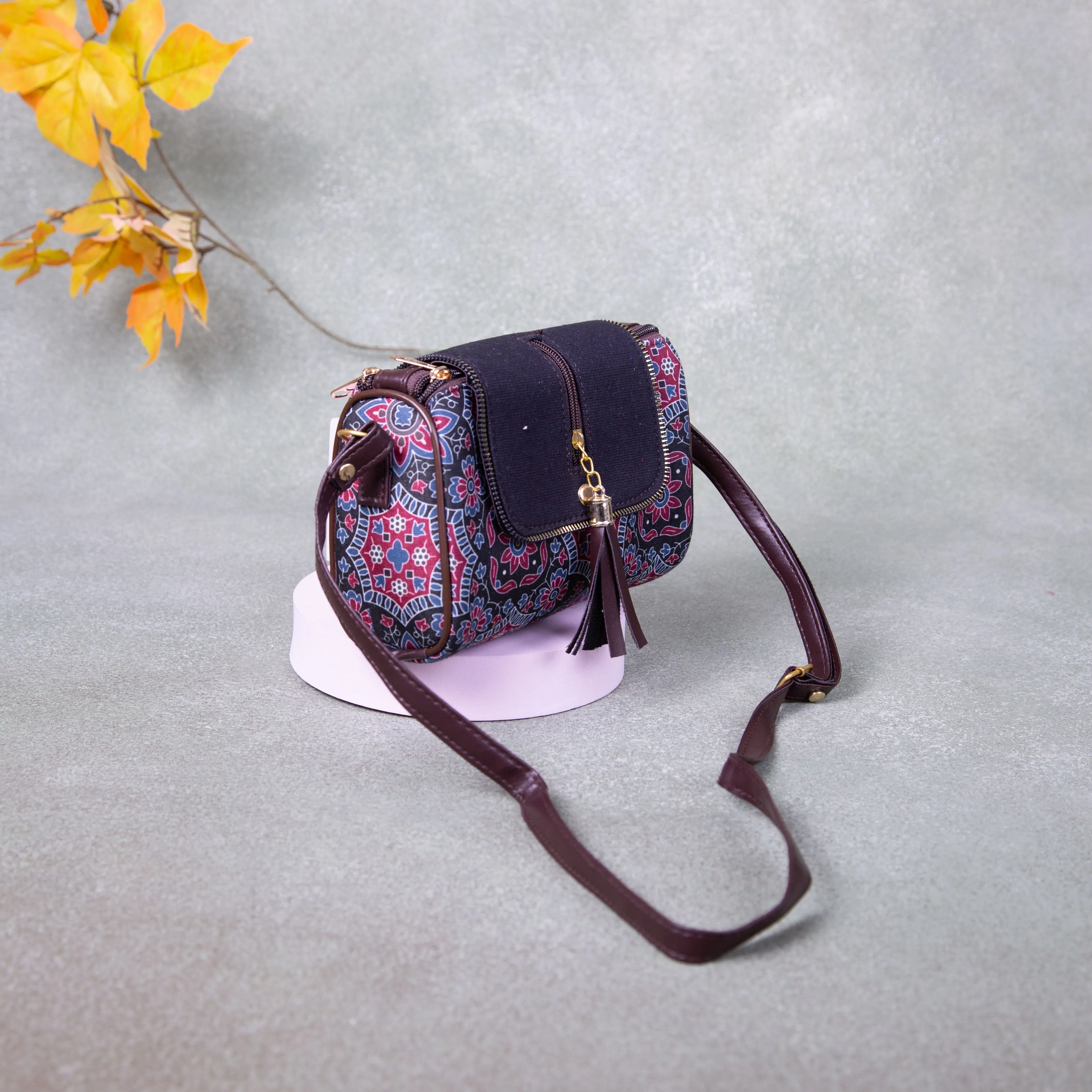 Easy Sling Red Colour with Blue Flower Design.