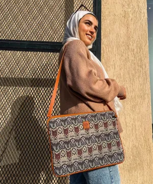 Faux Knit Laptop Sleeve Brown And Pistachio