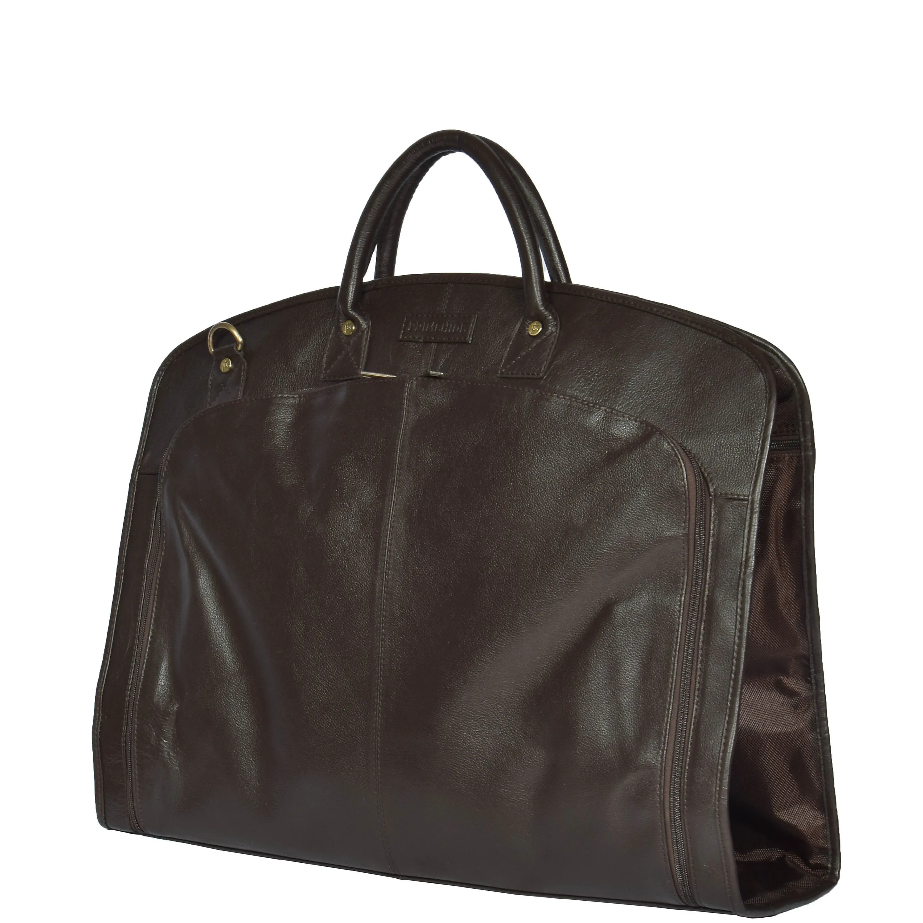 Genuine Soft Leather Suit Carrier Dress Garment Bag A173 Brown