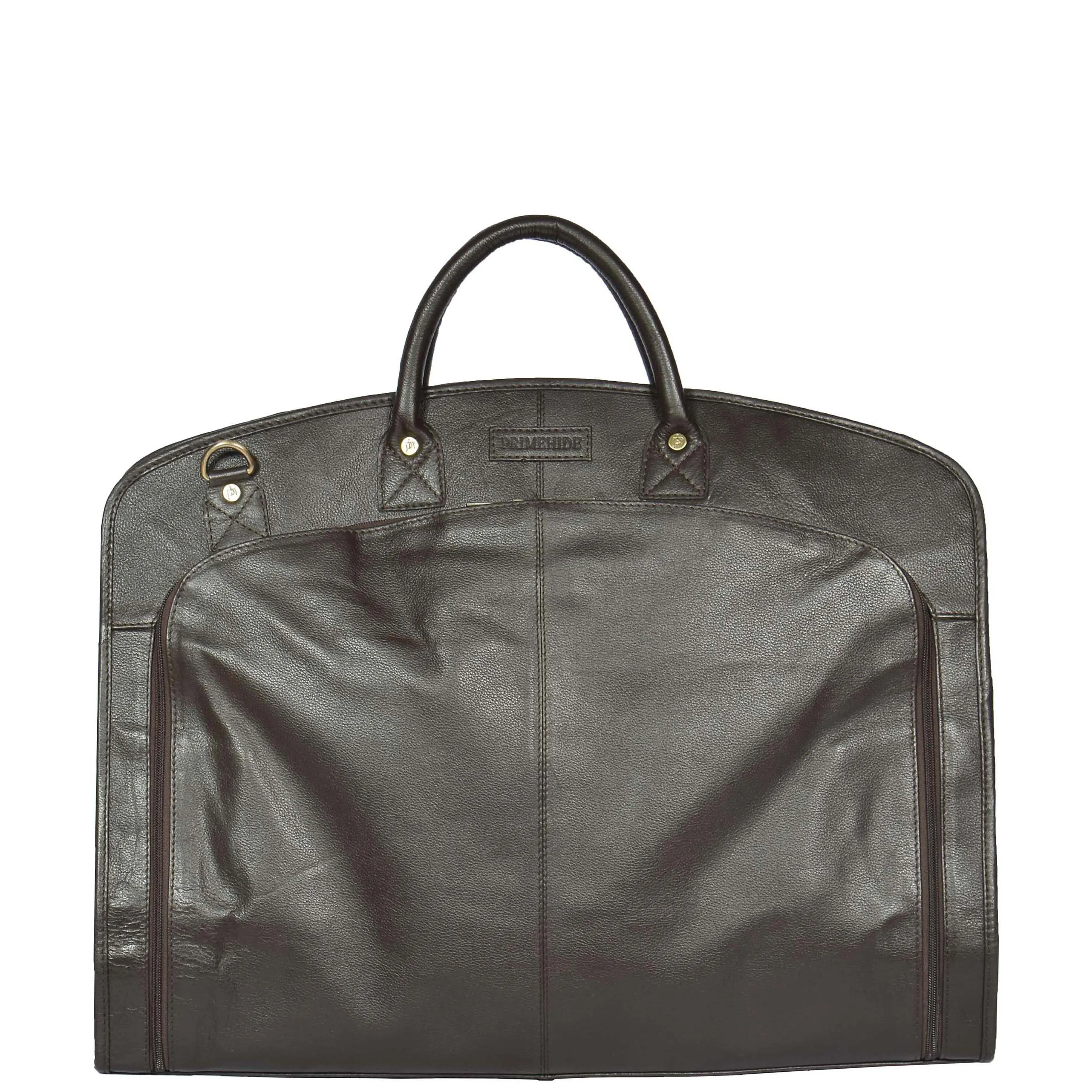 Genuine Soft Leather Suit Carrier Dress Garment Bag A173 Brown