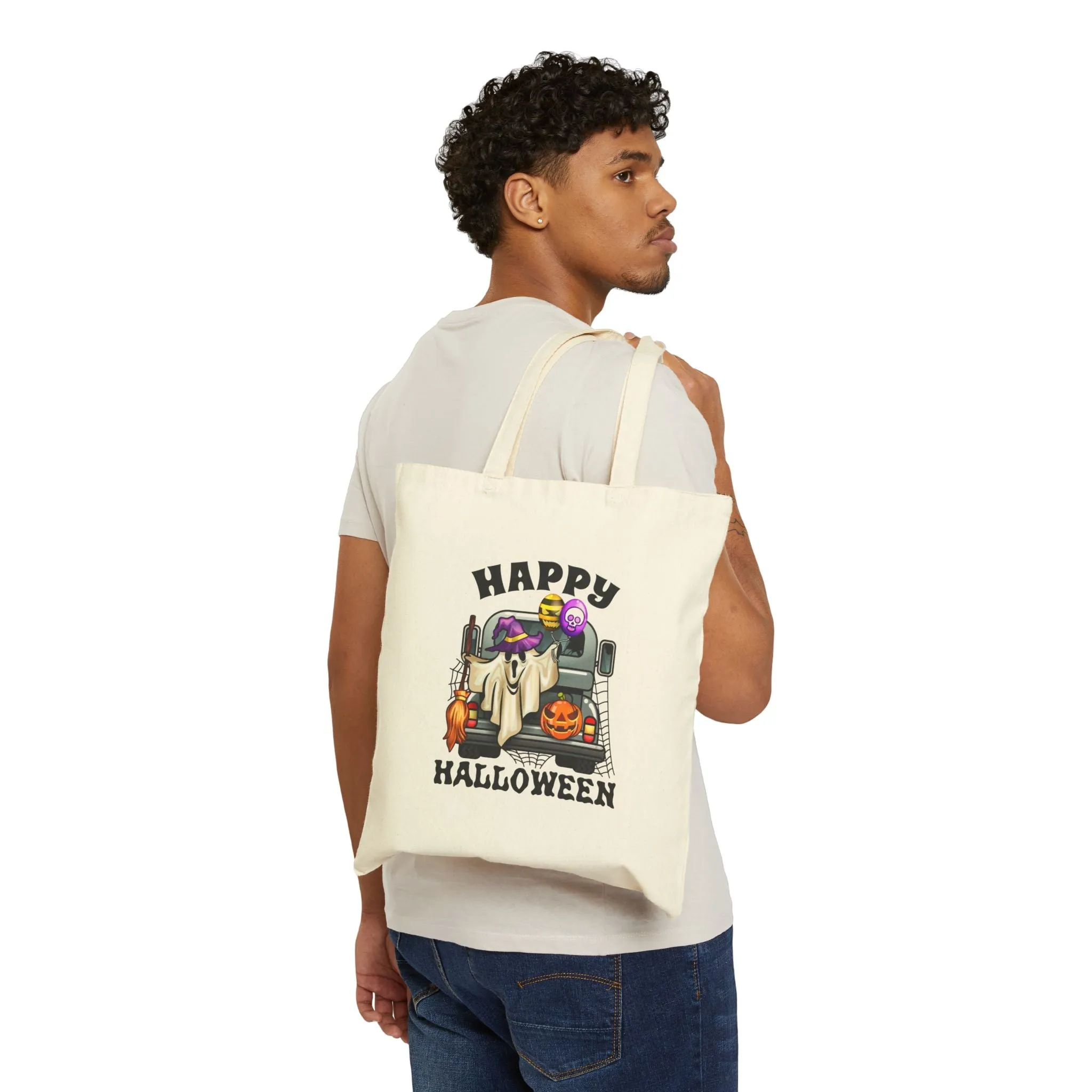 Halloween Canvas Tote Bag: Happy Halloween