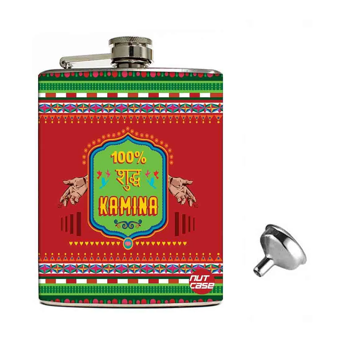 Hip Flask Gift Box -Indian Kitsch Quirky Design-Suddh Kamina