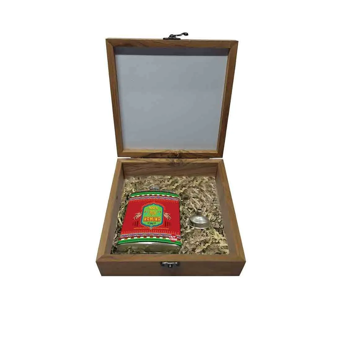 Hip Flask Gift Box -Indian Kitsch Quirky Design-Suddh Kamina