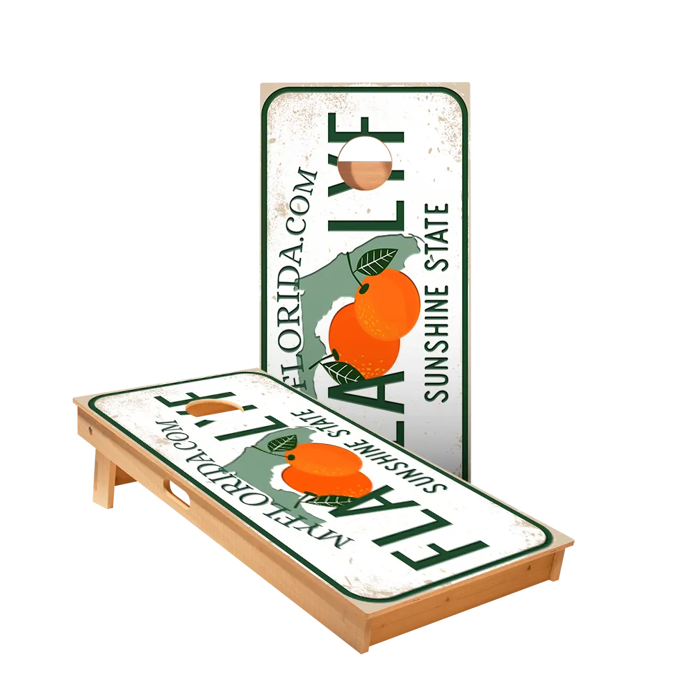 Home State License Plate Florida Star Cornhole Boards