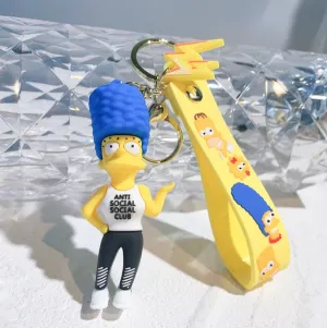 Marge Simpson 3D Rubber Keychain Keyring for Backpacks Car/House Keys