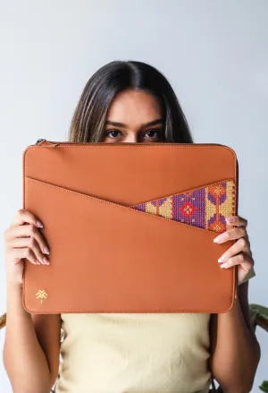Mexico Embroidered Laptop Sleeve Havane