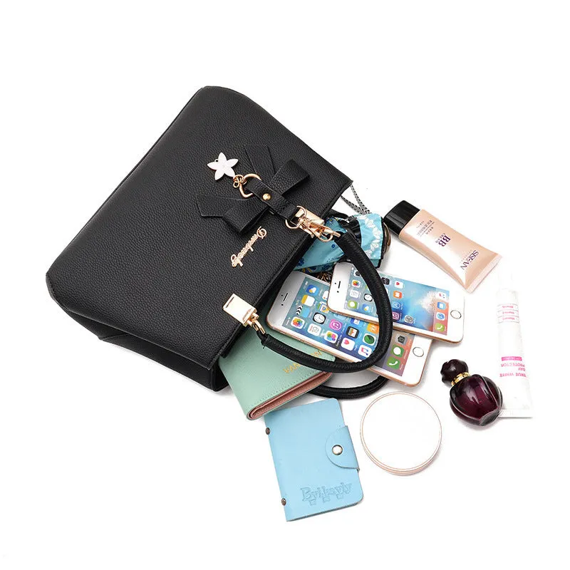 Michelle  Schultertasche mit Schleifenstern-Anhnger