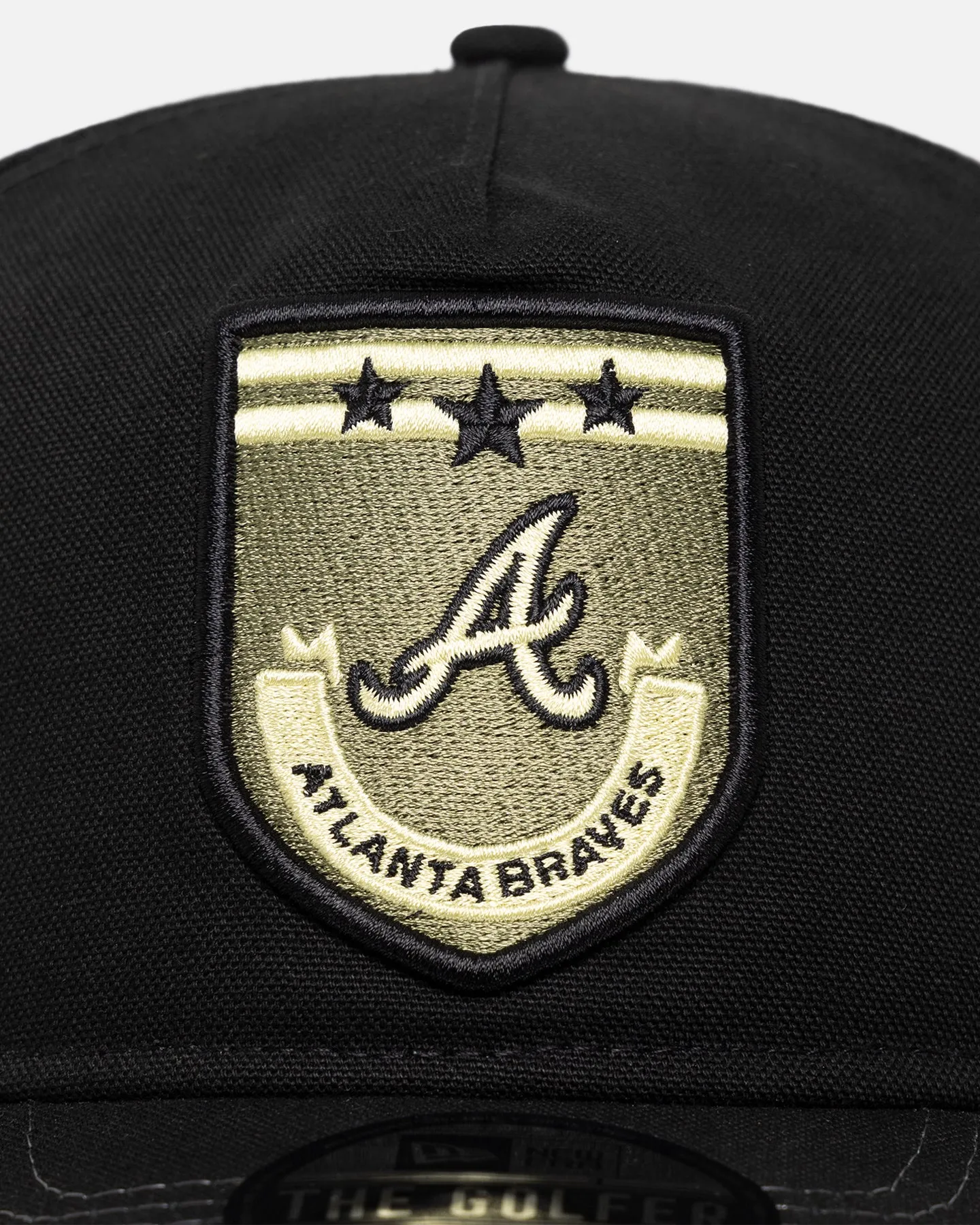 New Era Atlanta Braves 'Military Patch' Pre-Curved Golfer Snapback Black