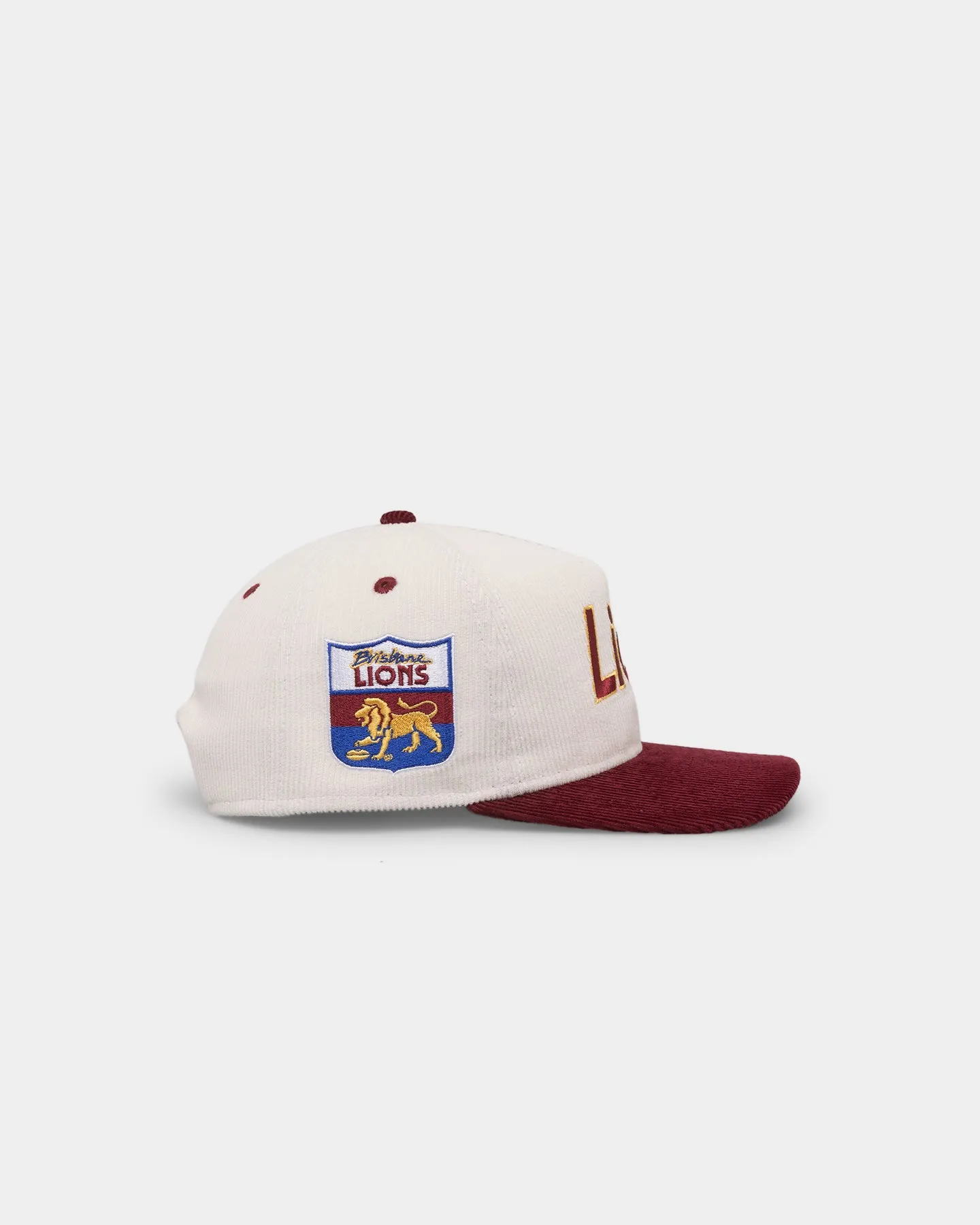 New Era Brisbane Lions "AFL Cord Script" Golfer Snapback Chrome/OTC