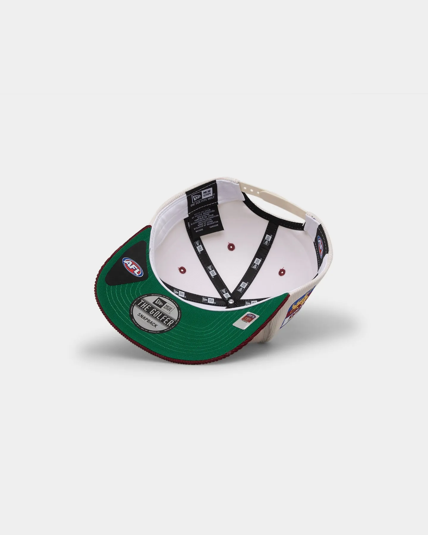 New Era Brisbane Lions "AFL Cord Script" Golfer Snapback Chrome/OTC