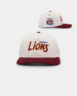 New Era Brisbane Lions "AFL Cord Script" Golfer Snapback Chrome/OTC