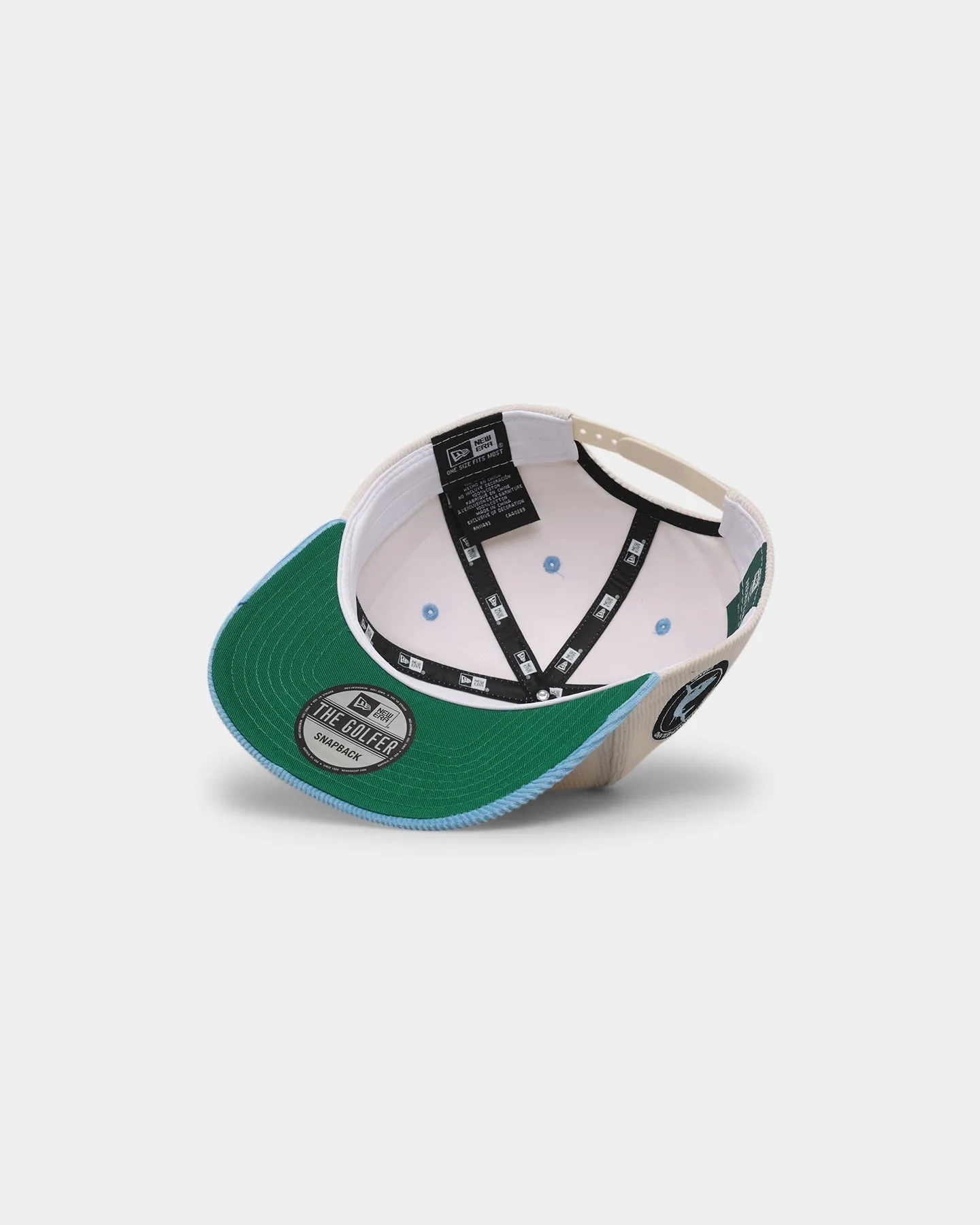 New Era Cronulla Sharks 'NRL Retro Script Corduroy' Golfer Snapback Chrome White