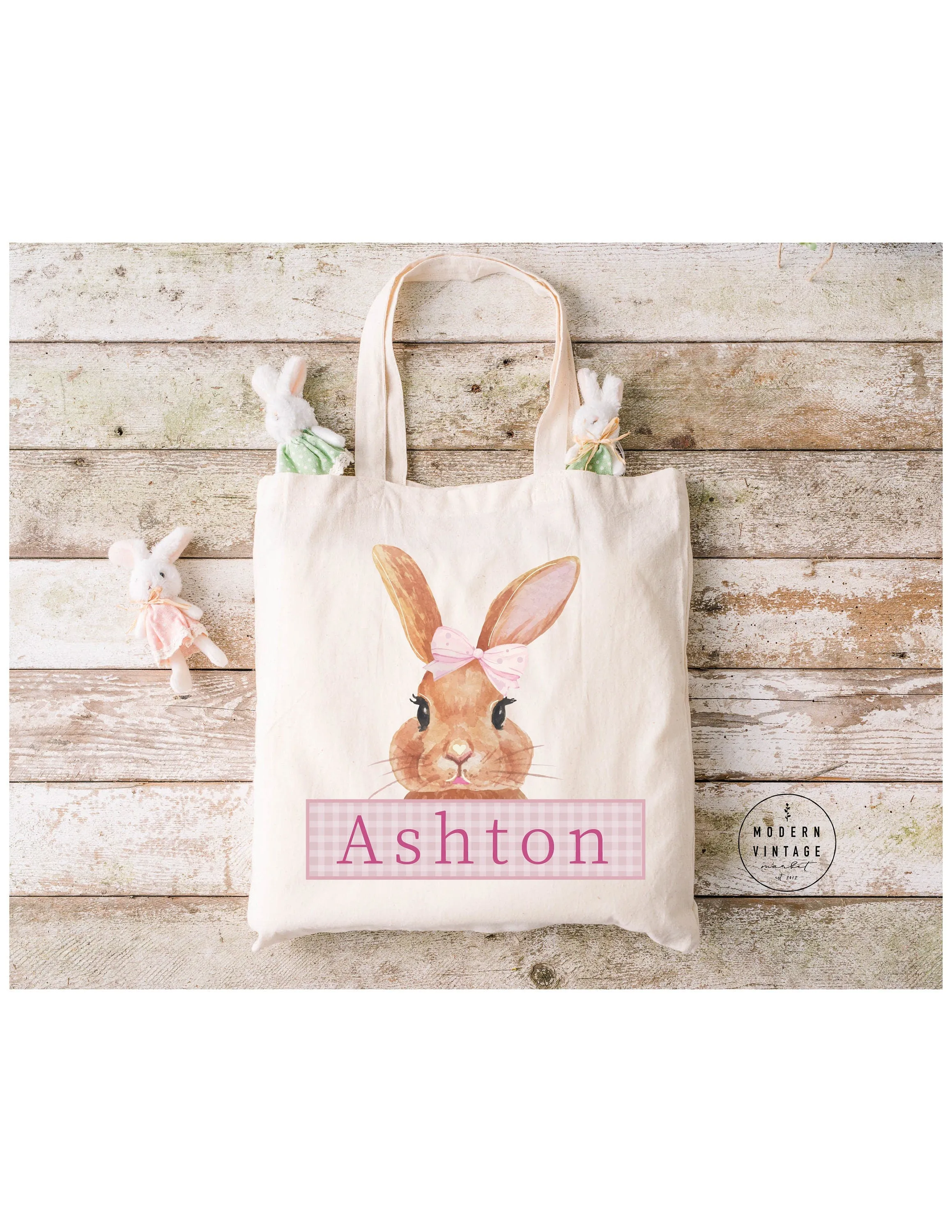 Personalized Easter Basket Tote Bag | Easter Gift Ideas| Easter Bunny Bags | Easter Tote Bag |Girls Easter Bag|Easter Bag|Bunny Tote|PINK