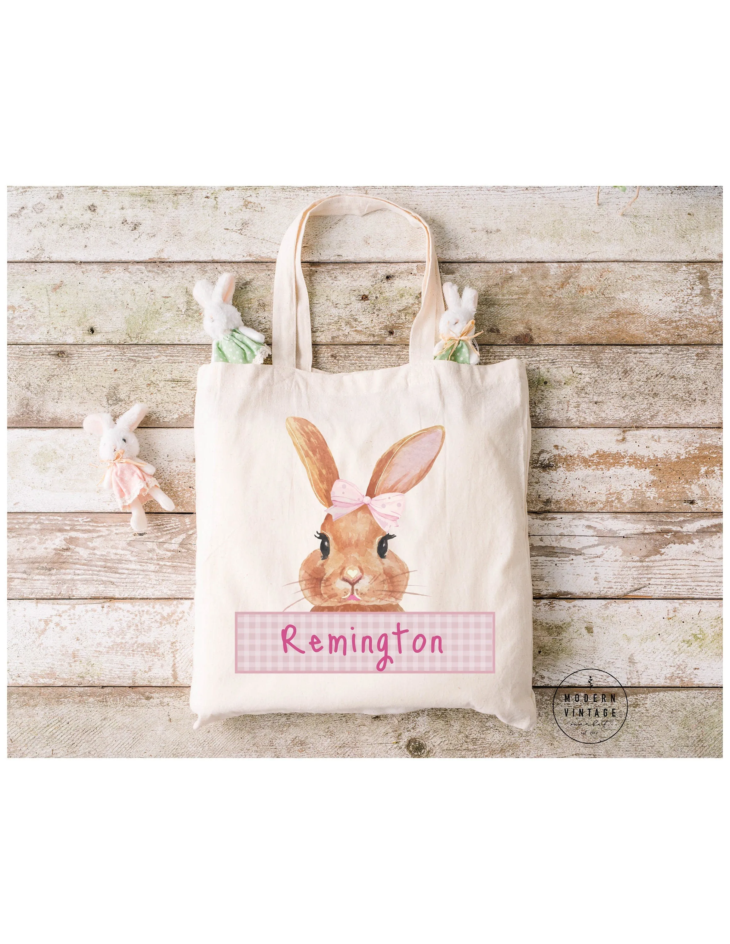Personalized Easter Basket Tote Bag | Easter Gift Ideas| Easter Bunny Bags | Easter Tote Bag |Girls Easter Bag|Easter Bag|Bunny Tote|PINK