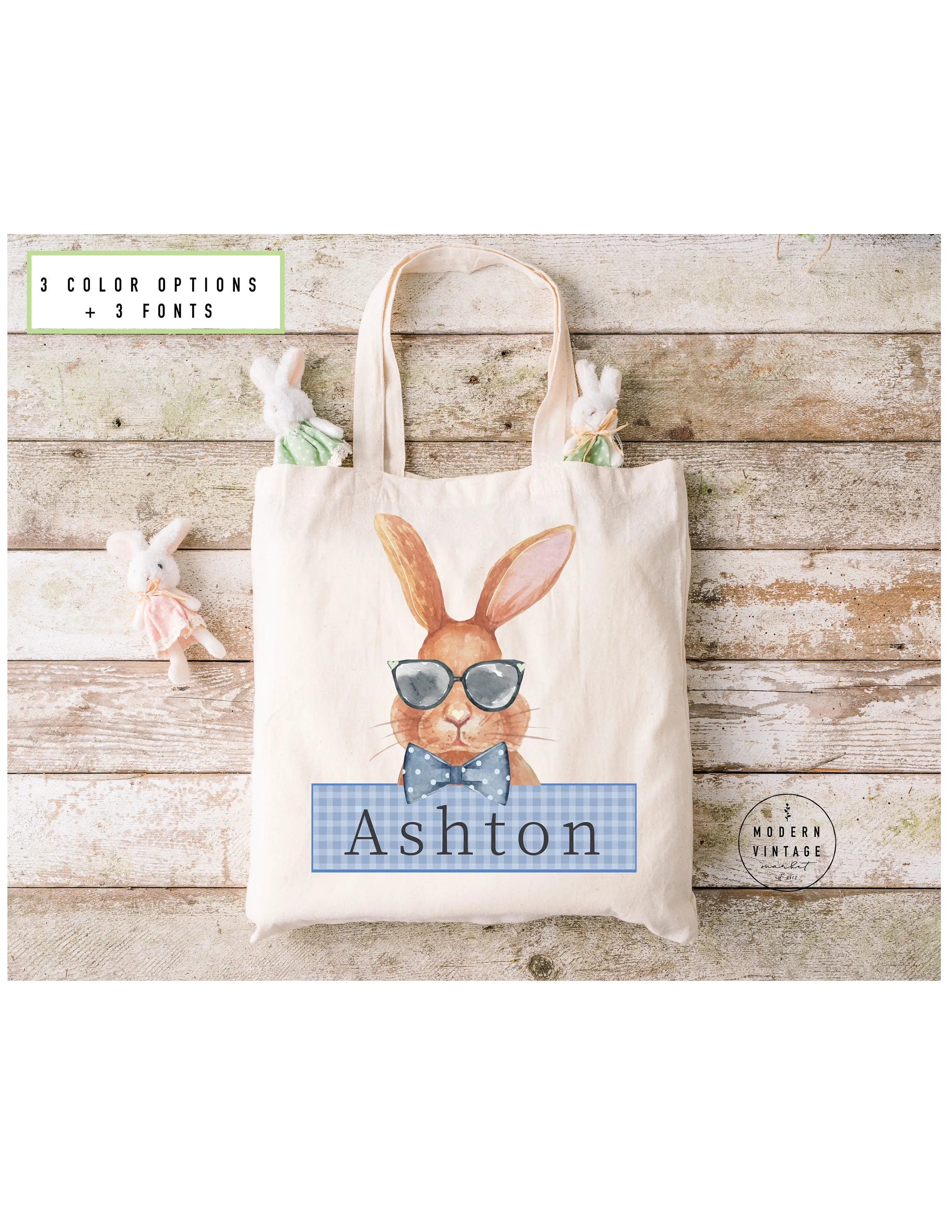 Personalized Easter Basket Tote Bag |Easter Gift Ideas|Easter Bunny Bags |Easter Tote Bag |Girls Easter Bag |Boys Easter Bag|Bunny Tote|BLUE