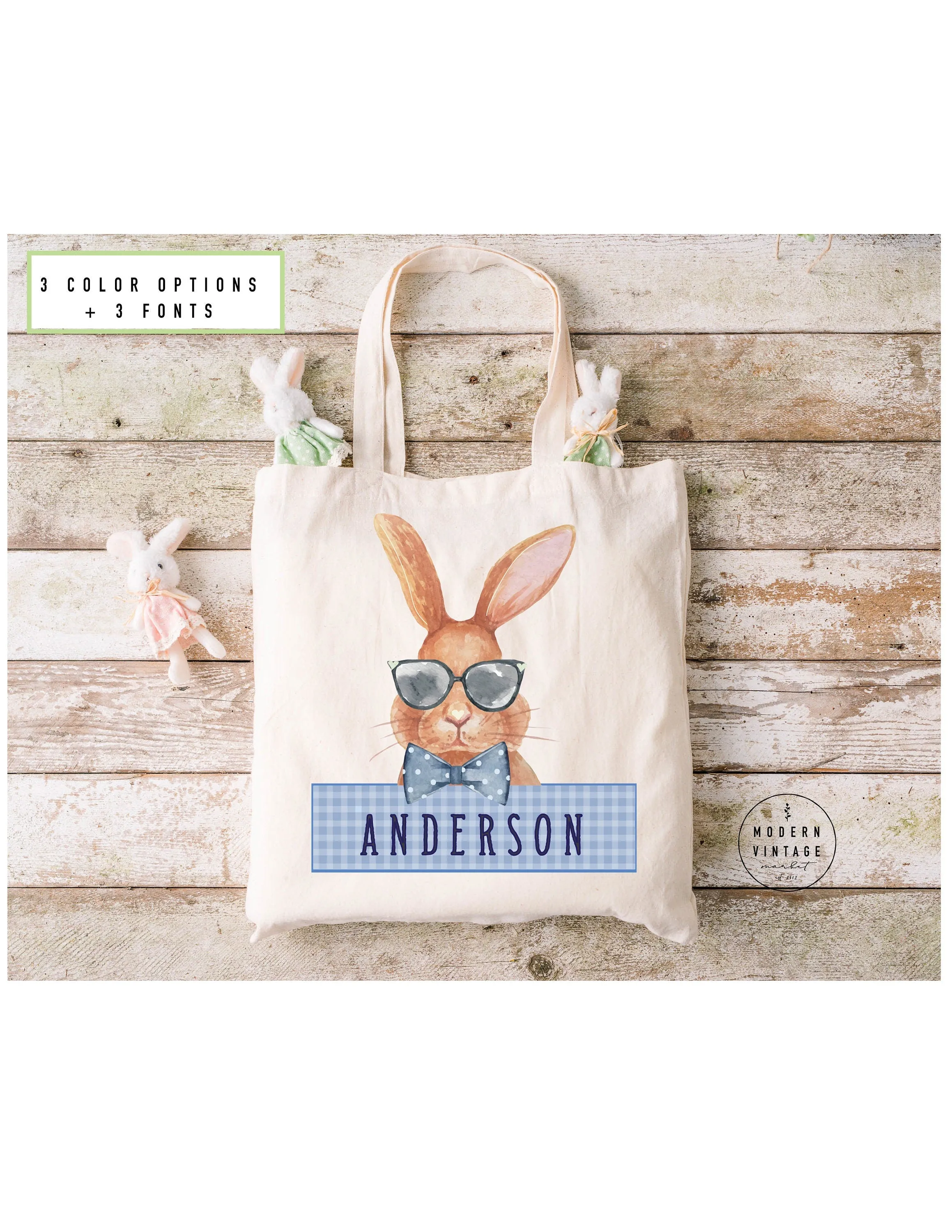 Personalized Easter Basket Tote Bag |Easter Gift Ideas|Easter Bunny Bags |Easter Tote Bag |Girls Easter Bag |Boys Easter Bag|Bunny Tote|BLUE