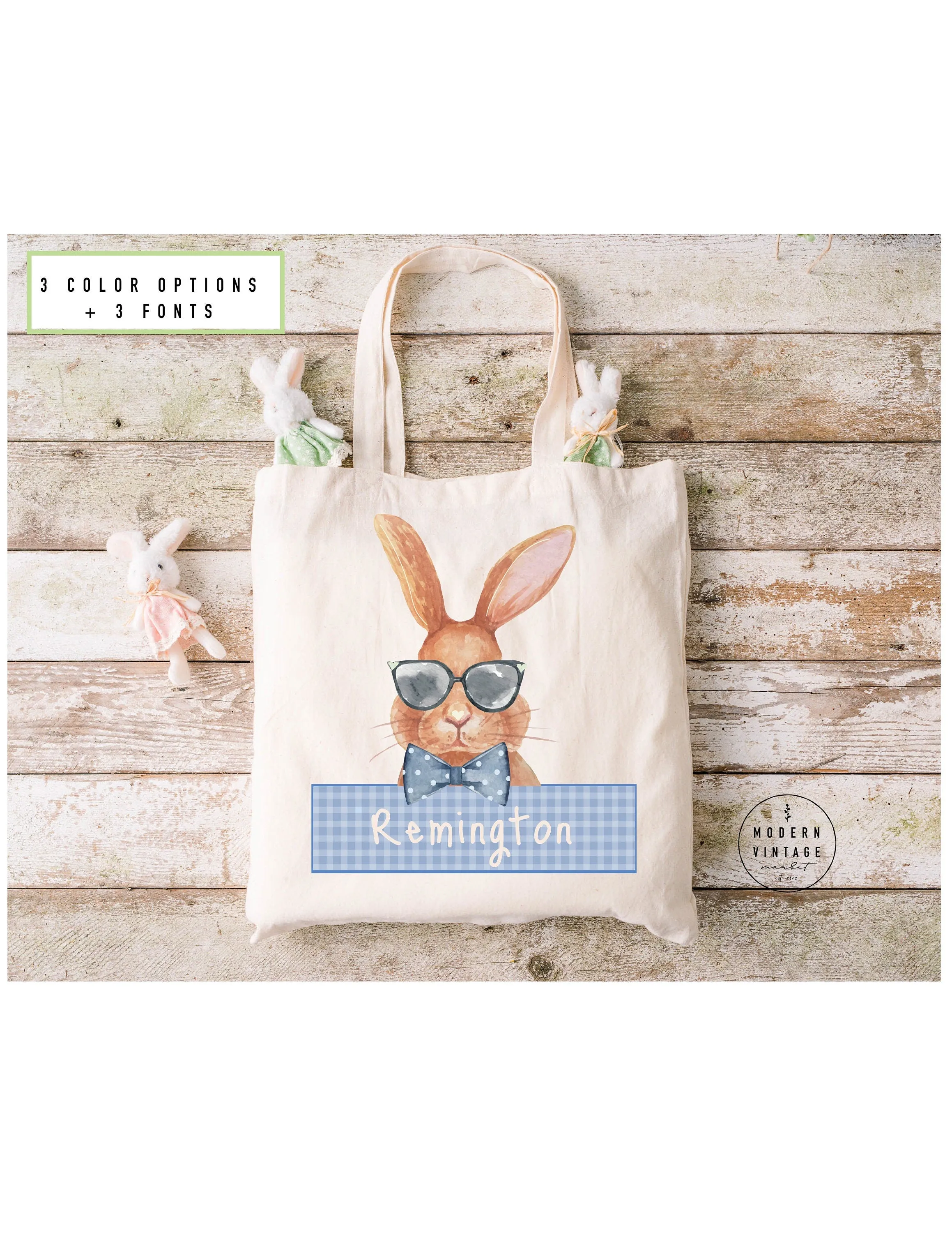 Personalized Easter Basket Tote Bag |Easter Gift Ideas|Easter Bunny Bags |Easter Tote Bag |Girls Easter Bag |Boys Easter Bag|Bunny Tote|BLUE