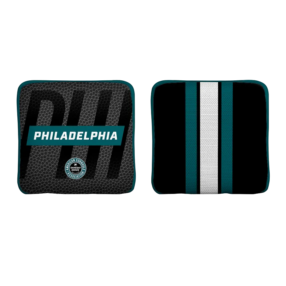 Philadelphia Football Gameday Stripes Synergy Edge Cornhole Bags
