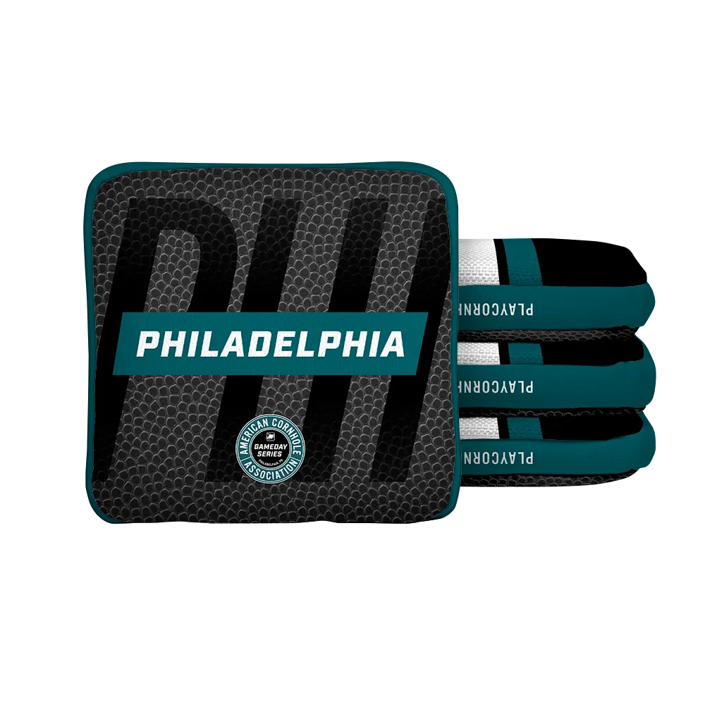 Philadelphia Football Gameday Stripes Synergy Edge Cornhole Bags